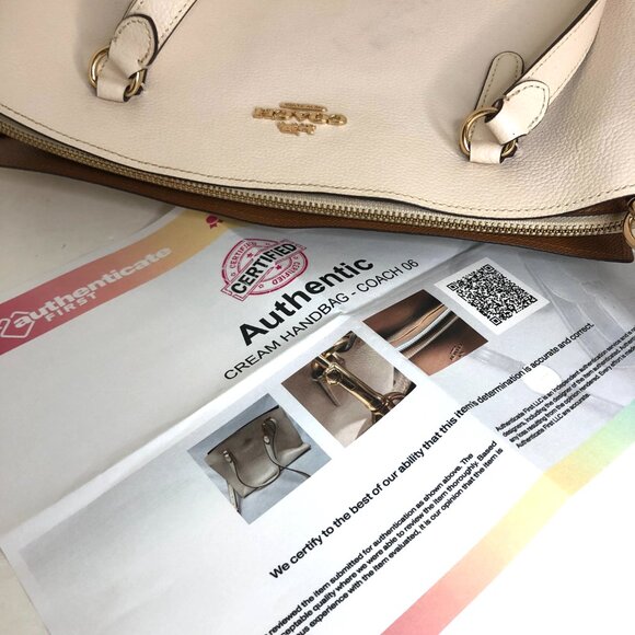 Coach Tatum Large Leather Carryall Tote Shoulder Bag Chalk (Cream) AUTHENTICATED - Picture 16 of 16